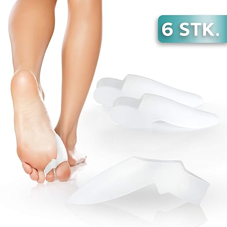 MB-Balance 6x Hallux Valgus Zehenspreizer - inklusive Sport-Paar - Hallux Bandage aus Soft-Gel Silikon - Korrektor in Univers