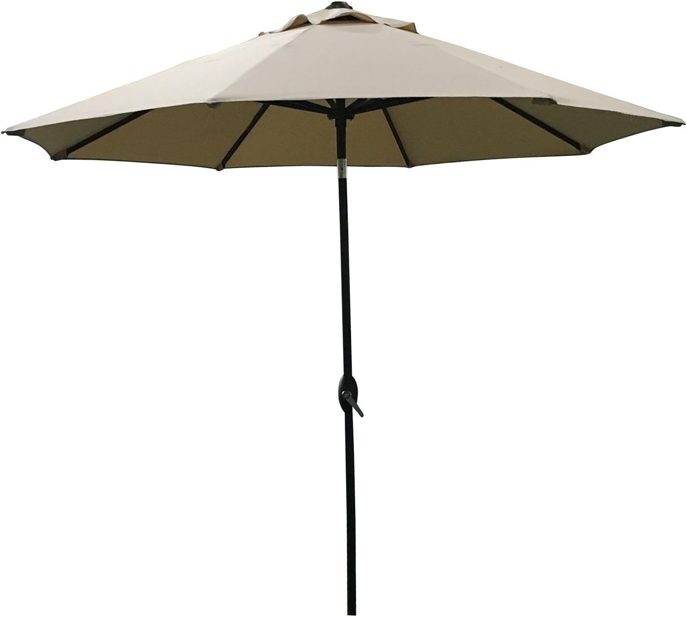Amazon Com Abo Gear 9 Feet Outdoor Aluminum Patio Umbrella With Auto Tilt And Crank 8 Ribs Polyester Beige Garden Outdoor