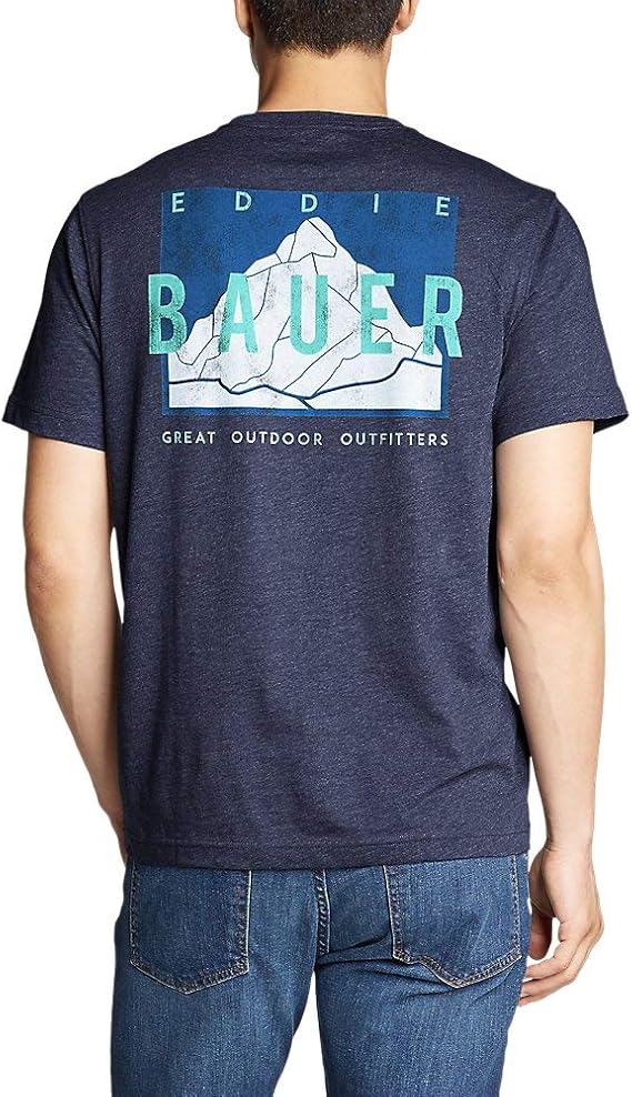 Eddie Bauer Men's Graphic TShirt Peak and Valley, HTR