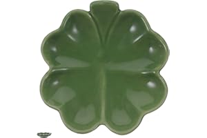 MOBUTOFU Green Shamrock Ceramic Jewelry Tray Ring Dish Leaf Design Desktop Storage for Women’S Accessories