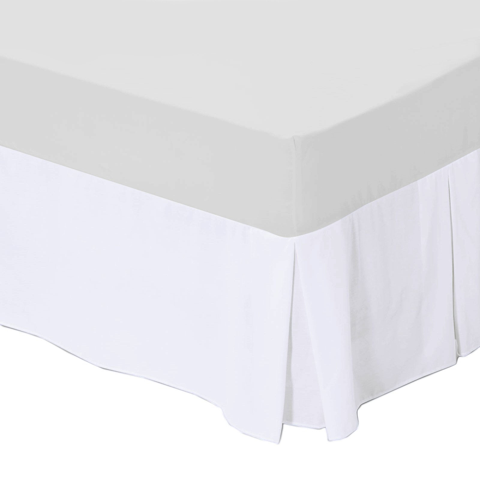 The House Of Emily Superking Size Box Pleated Base Platform Valance White 200TC