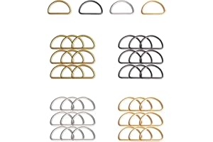 ZoloAJay 40pcs 3/4"(20mm) D Rings Welded Strong Metal Mix Colors Semi-Circular D Ring for Pet Collars Hardware Bags Ring Buckle Strap Hand DIY Sewing Accessories