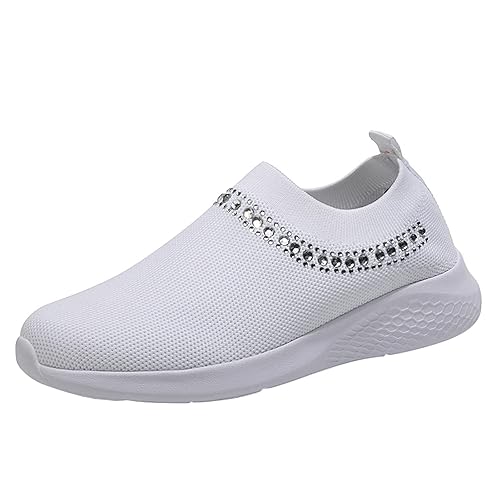 USYFAKGH Lady Slip Shoe Lightweight Athletic Shoe Leather Flat