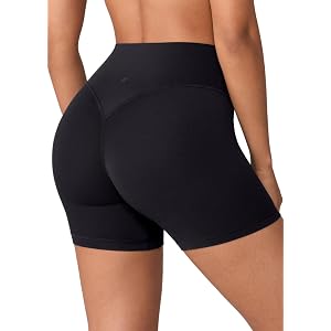 UNISSU Hugluxe Invisible Scrunch Biker Shorts 5" | No Front Seam, High Waisted, Buttery Soft, Gentle Compression, Women's Yog