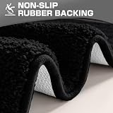 wyewye Microfibre Bath Mat 2cm Thick 40x60cm Black Super Absorbent view 4