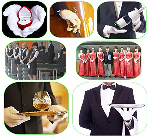 White Cotton Gloves,ZWZCYZ 6 Pairs 100% Cotton Gloves for Dry Hand Cosmetic Moisturizing Coin Jewelry Inspection Hand Spa – Medium Size
