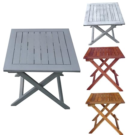 Promafit Klapptisch aus Holz Dionysos - perfekt für den Balkon oder Camping - Eukalyptus Massivholz - Beistelltisch - Gartent
