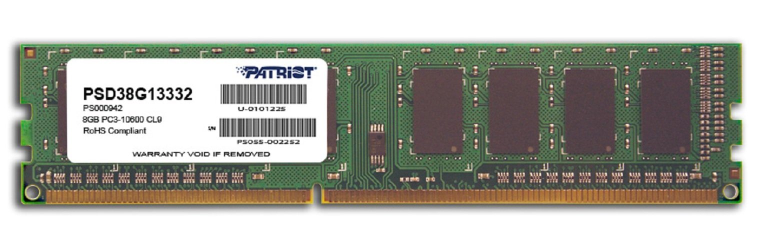 Patriot PSD38G13332 Signature 8GB CL9 PC3-10600 1333MHz DIMM 8 DDR3 1333 Computer Internal Memory