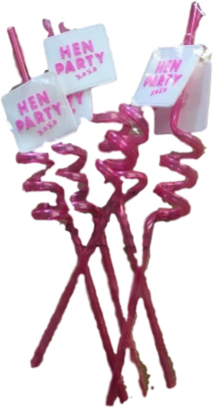 Team Bride~Hen Party~pink~Curly~Drinking~Straws~5 pk~5 pcs~wedding~engagement~plastic