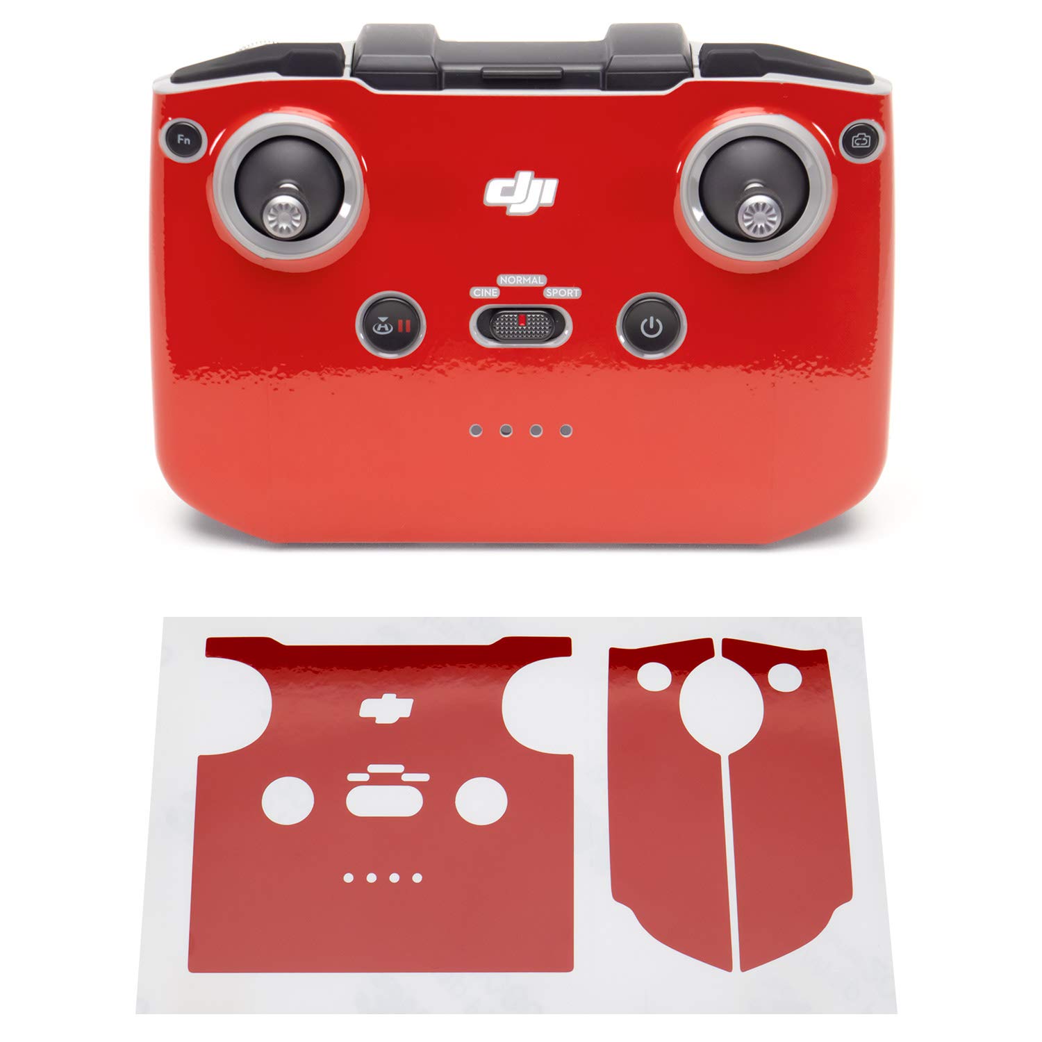 Wrapgrade Skin Sticker Set Compatible with DJI Mini 2 | Remote Controller (SUPER RED)