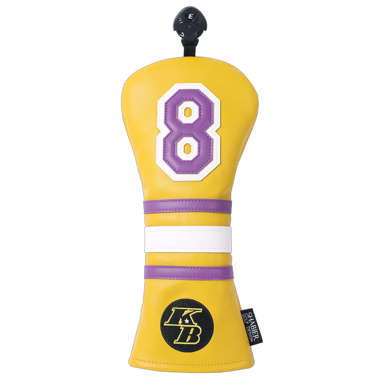Yellow Number 8 Soft PU Leather Golf Club Headcover for FW Fairway Wood