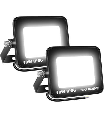 2-Pack DC12V LED Flood Light – 10W, 900lm, 6500K Daylight White, IP65 Waterproof Outdoor Security Light For Garden, Garage, Yard