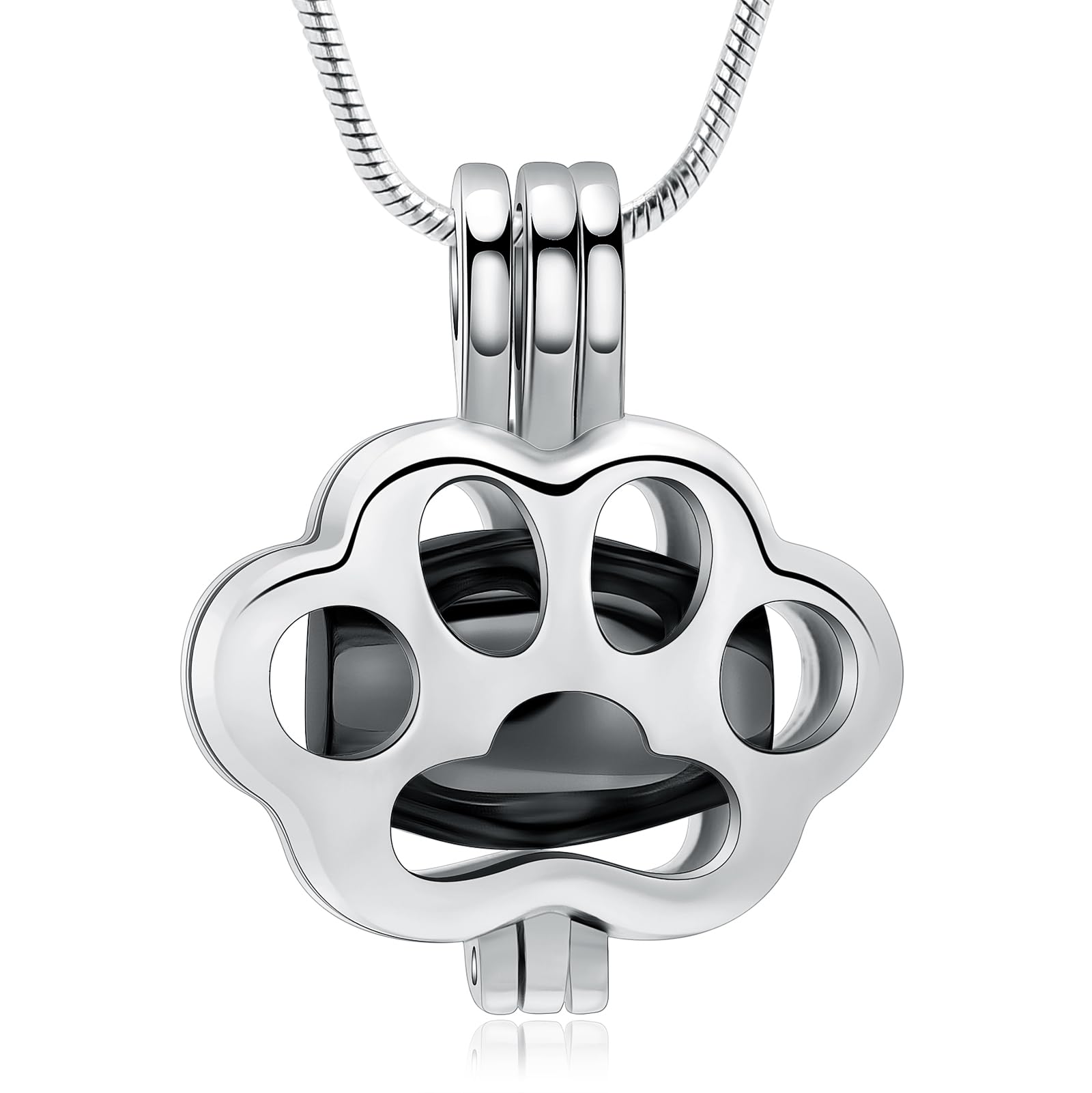 QGJNSGC Pet Cremation Jewelry for Ashes for Dog Cat Paw Print Memorial Locket Urn Necklace with Mini Case Keepsake Cremation Jewelry for Women/Men