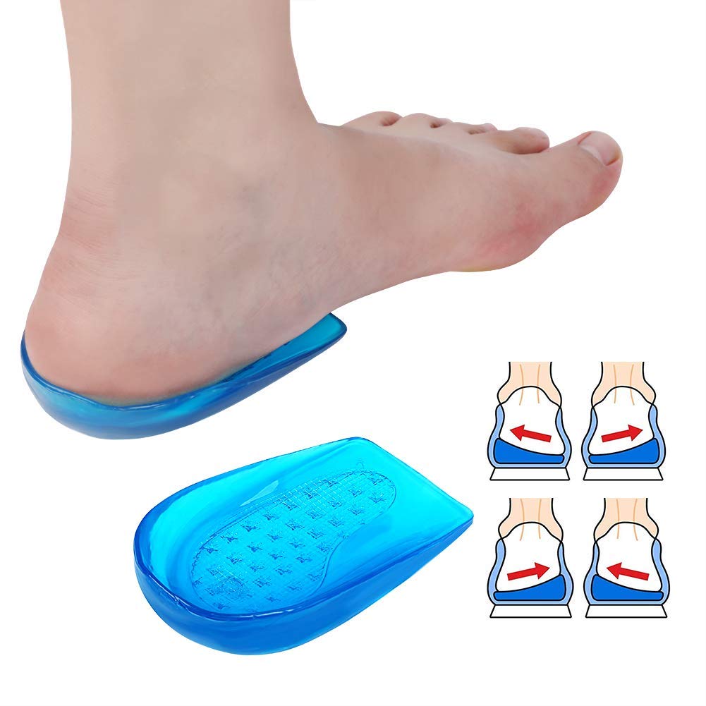 Haofy Gel Heel Cups Heel Wedge Pronation, Heel Cushion Inserts Supination Heel Support Insoles for O/X Type Leg, Silicone Orthotic Gel Pads Cushions Insole for Plantar Fasciitis Achilles Pain Relief