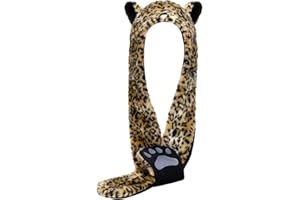 SATINIOR Faux Animal Hoods Headwear Furry Hat Mittens Gloves Scarf Paws Ears Furry Winter Animal Accessories