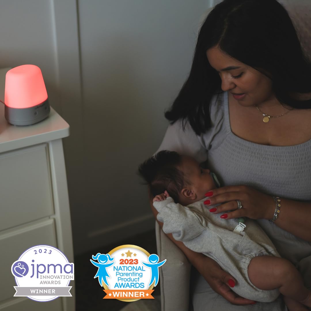The First Years Sunset Baby Soother Night Light and Sound Machine - Red Kids Sleep Training Aid for Toddlers - Supports Natural Melatonin Production