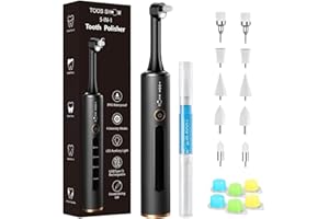 Tooth Polisher with Remineralization Gel, USB Rechargeable Teeth Whitening Kit for Cleaning and Whitening, 6 Polishing Pastes