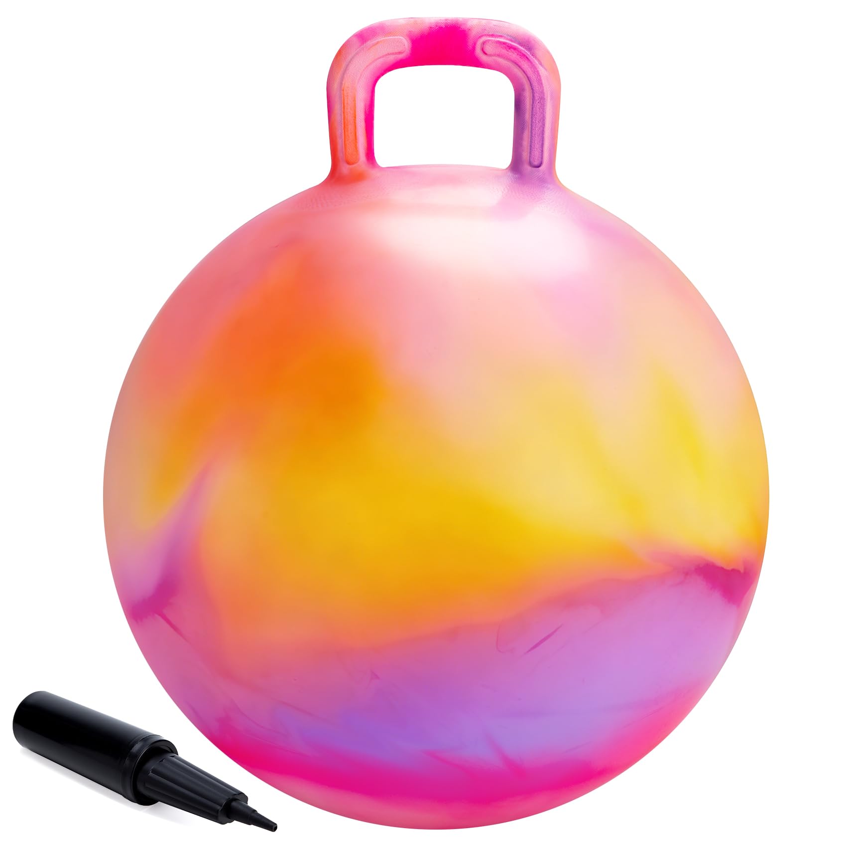 Upper Rider Hopper Ball for Kids 4-8, Bounce Ball with Handle for Age 4 5 6 7 8, 20" Hopping Ball Toy for Indoor Outdoor Easter/Birthday Gift Pink Orange