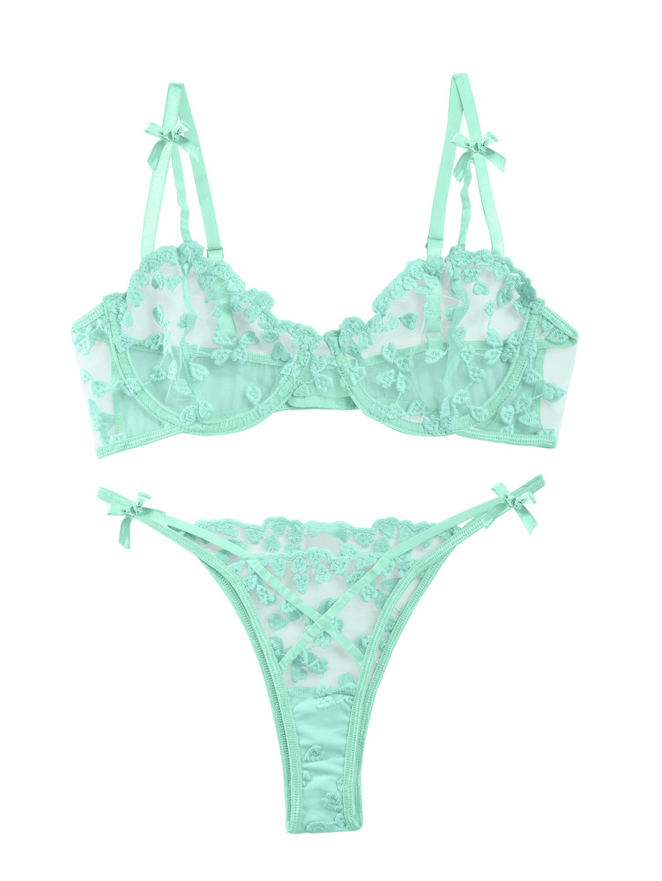 Lilosy Sexy Cute Underwire Push Up Strappy Heart
