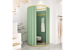 MADAMERA Clothing Store Fitting Room with Shading Curtain, Portable Temporary Mobile Privacy Protection Dressing Room, Foldable Mall Simple Changing Room and Temporary Mobile Room, 200x100x95cm(Green)