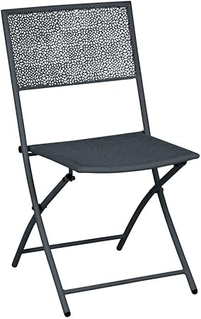 Greemotion Klappstuhl Mykonos Im 2er Set In Grau Gartenstuhl Metall Campingstuhl Aus Stahl Pulverbeschichtet Garten Stuhl Fur Terrasse Balkon Camping Amazon De Garten