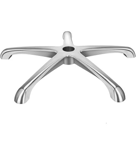 Soporte 180 Kg Base Silla Oficina Cruz - Aluminio Cromado Hasta 180kg, Repuesto Sillas Giratorias Base Cromada 180kg