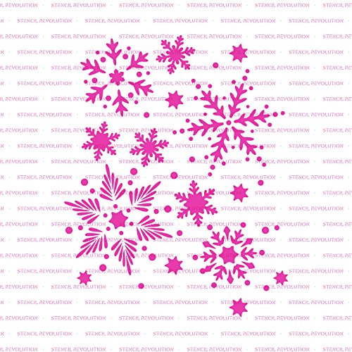 Snowflakes Pattern Stencil Template - Reusable Christmas Stencil with Multiple Sizes Available
