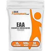 BulkSupplements.com Essential Amino Acids Powder - Essential Amino Acids Supplement, EAA Powder - Unflavored & Gluten Free, 10g per Serving, 500g (1.1 lbs) (Pack of 1)
