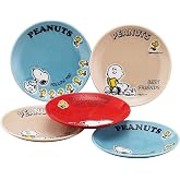 Yamaka Shoten Peanuts SN450-57 Snoopy Dinnerware Set, Plates, 5.1 inches (13 cm), Set of 5, Gift, Microwave Safe, Dishwasher Safe, Made in Japan