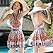 CrazycatZ Womens High Neck Swimdress with Short Cut Out Swimdress (Multi, XXL US 14)