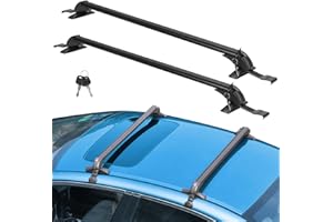 TeqHome Universal Roof Rack Adjustable 43" Cross Bars, Upgraded Aluminum Alloy Car Roof Rack Carrier Holders Brackets, for Ski Luggage Rack Kayak Bike Canoe Snowboard Cargo Basket,165LB/75KG Capacity