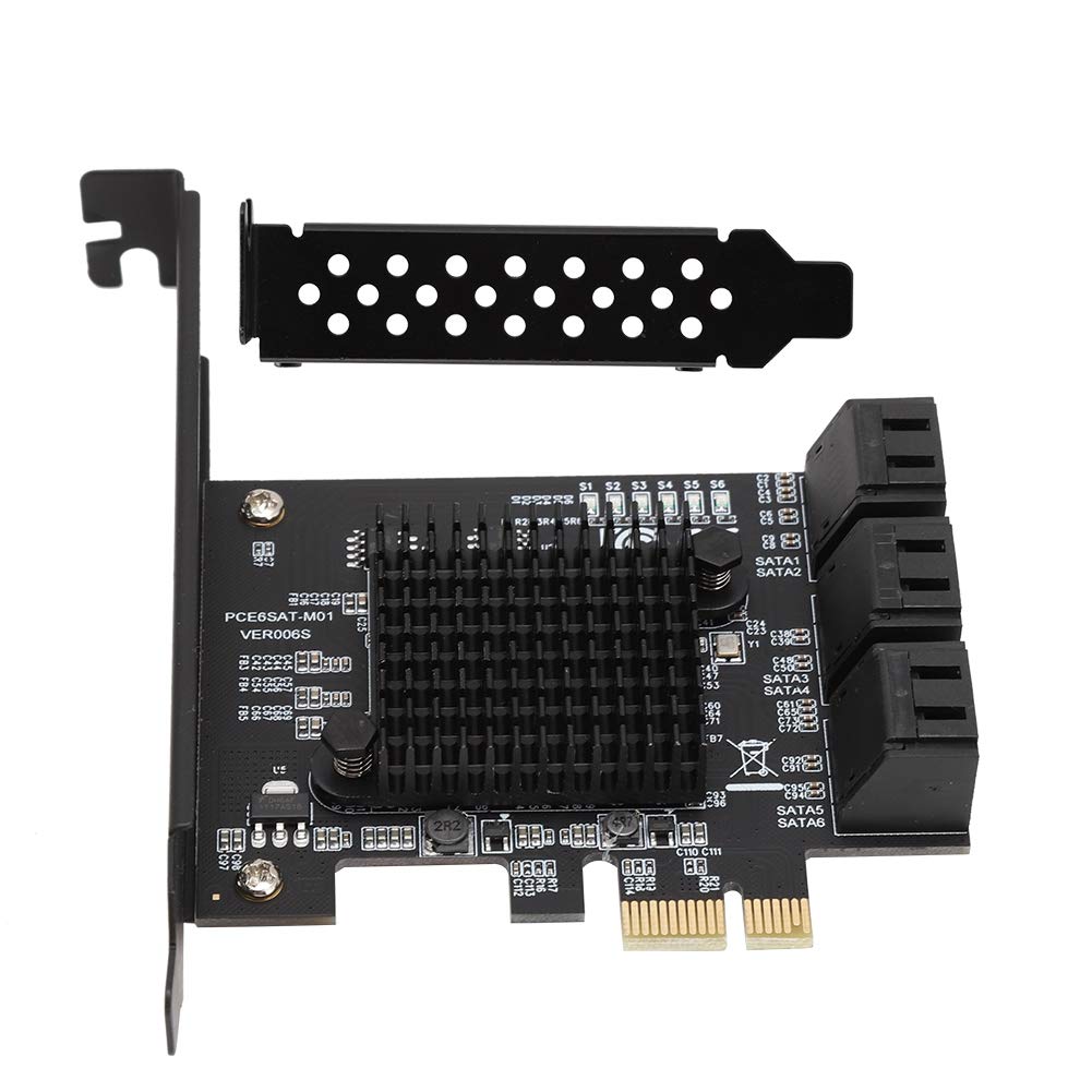 Photo 1 of 6 Port PCI Express 2.0 SATA III 6Gbps RAID Controller Card, SATA 3.0 PCI Express Expansion Card 