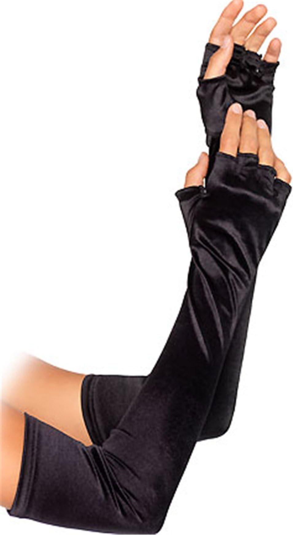 LOVART Women's Fingerless Long Satin Gloves Wed ding Opera Gloves-One Size