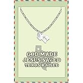 quan jewelry State Necklace, Lone Star Texas Pendant Charm, Texas Born Country Cross Inspirational Necklace - Handmade