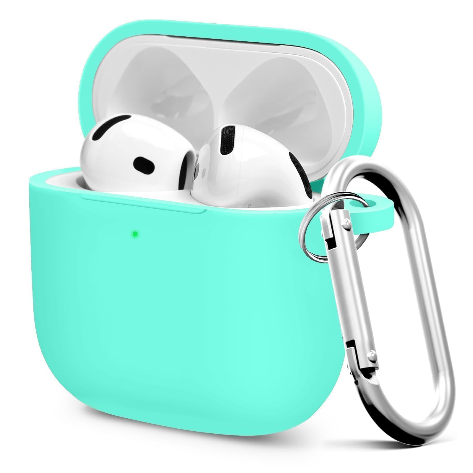 Premium Protective Case for AirPods 4th Generation - Stylish & Durable AirPods Case with Keychain for Air Pod & AirPods Accessories（Mint Green）