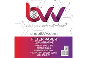 BEST VALUE VACS BVV Ashless Filter Papers - 180MM - Qualitative-Grade 5 - Slow - 2.5um
