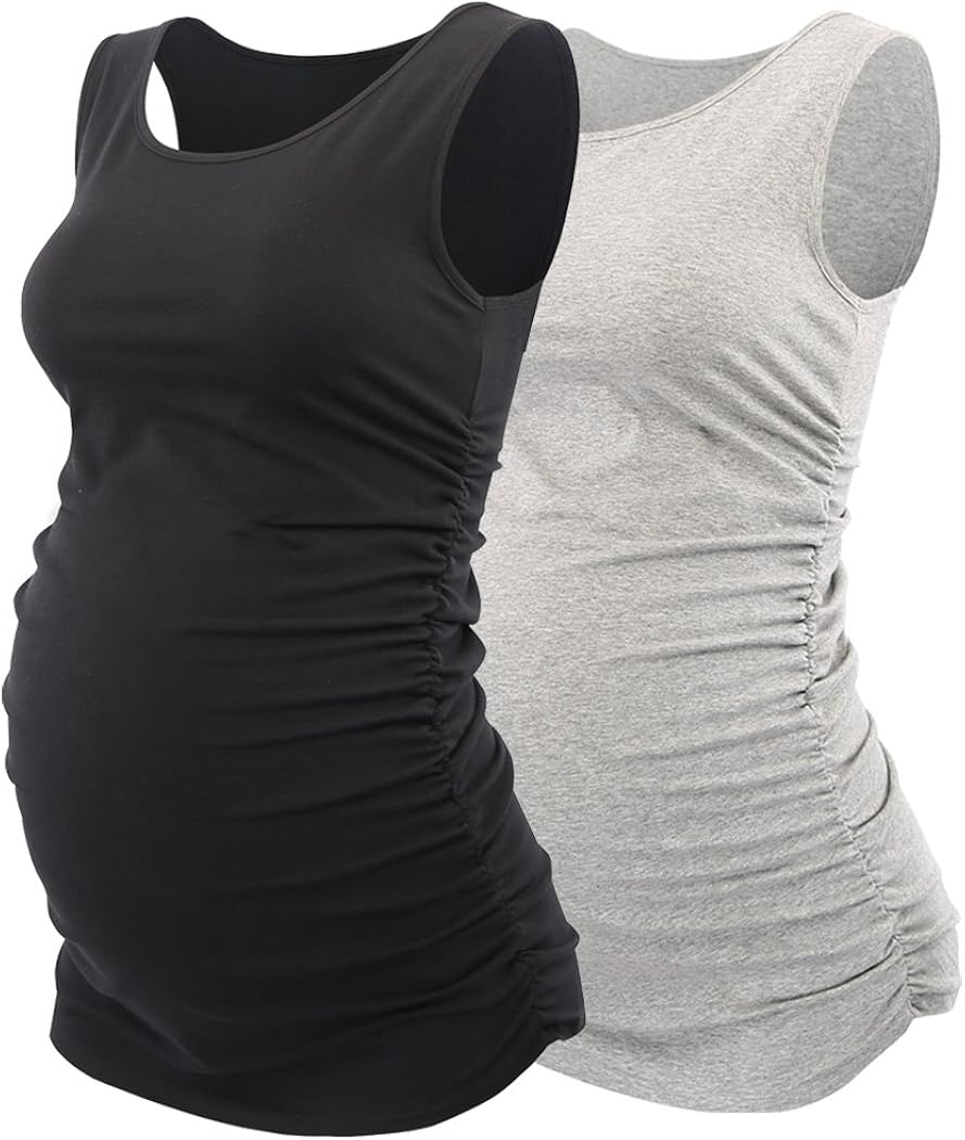 ruched maternity tank top