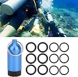 Keenso Mini Dive Cylinder O-Ring Kit Blue Storage Bottle 12 Rings Brass Pick view 4