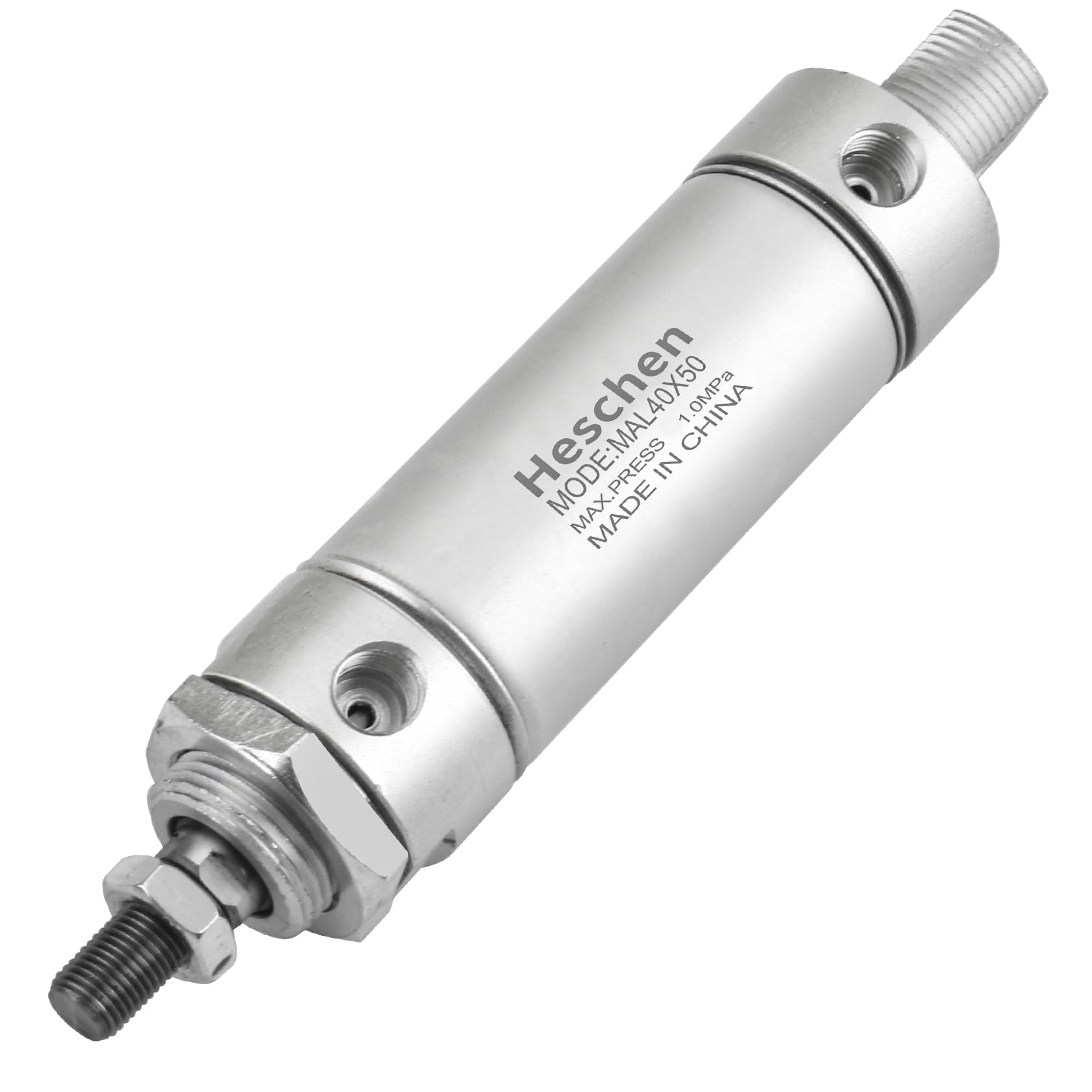Heschen Pneumatic Slim Air Cylinder, MAL 40-50, PT1/4'' Port, 40mm Bore, 50mm Stroke, Double Acting