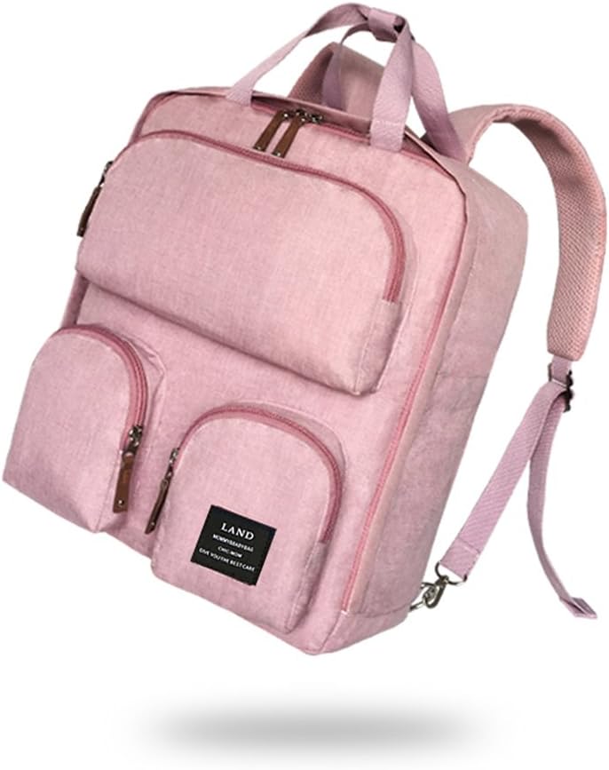 Shell models Mummy bag, shoulder bag, multi-functional backpack, Mummy bags, maternal and child bags ( Color : Lotus root pink )