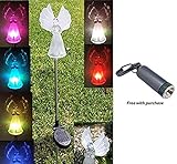 Angel Solar Light with Fiber Optic Wings (Set of 2) with Free LED Keychain Light