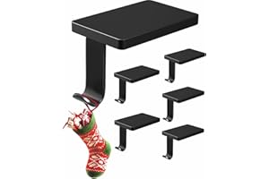 Btanadi Stocking Holders for Mantle Set of 6, Metal Christmas Stocking Holder, Heavy Duty Stocking Hangers with Non-Slip Protective Pad, Mantle Garland Hanger for | TV Stand | Staircase | Dresser