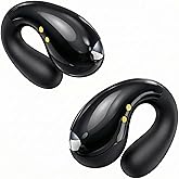 Boytond Ultra Open Ear Earbuds - Ergonomic Clip-On Earbuds, Bone Conduction Over-The-Ear Headphones with Waterproof Design and Secure Fit for Small Ears, Obsidian Black