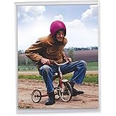 NobleWorks - Jumbo Funny Birthday Card for Men (8.5 x 11 Inch) - Bday Greeting for Dad, Husband - Senior Trike Ride J6435BDG