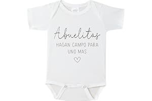 BIBIBLISSBABY Abuelitos Hagan Campo Para Uno Más Baby Onesie, Spanish Pregnancy Announcement Outfit for Baby Announcements Ideas