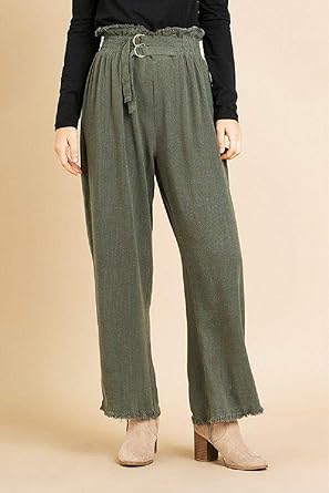 high waisted paperbag wide leg trousers