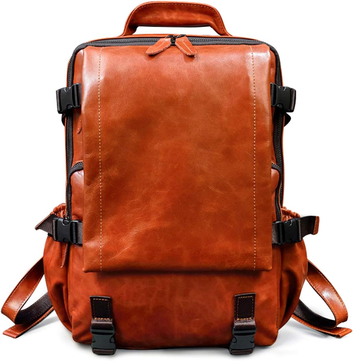 Men's Vintage Leather Backpack Casual Rucksack for Travel School Outdoors