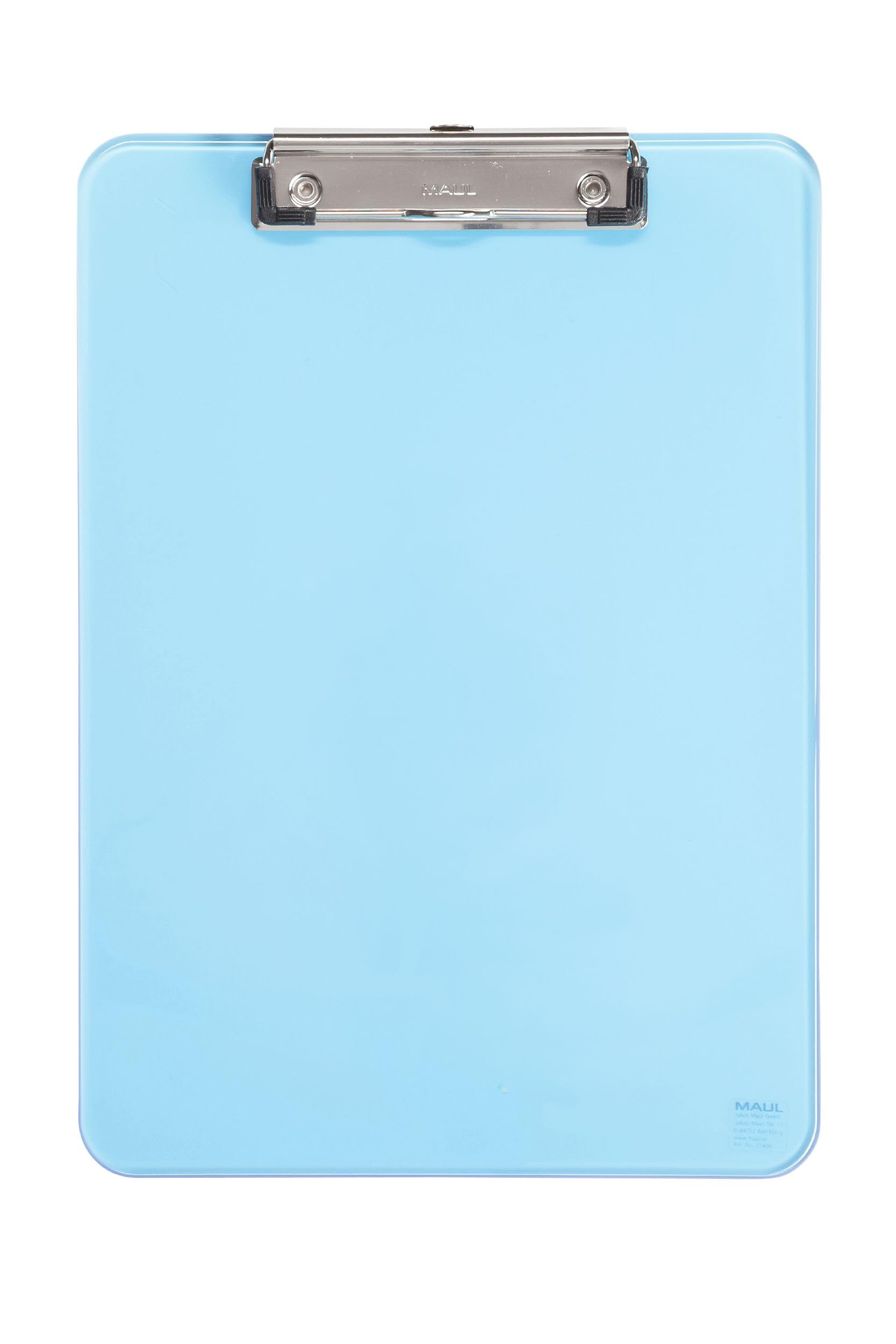 Maul Writing Board, Plastic, A4 clipboard, Hanging Loop Blue