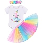ODASDO Baby Girl Toddler Kids 1st / 2nd / 3rd Birthday Party Cake Smash Tutu Set 3pcs