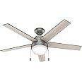 Hunter 52 inch Indoor Ceiling Fan with LED Light - Ceiling Fan with Pull Chain, For Bedroom, Living Room, or Kitchen, Standar